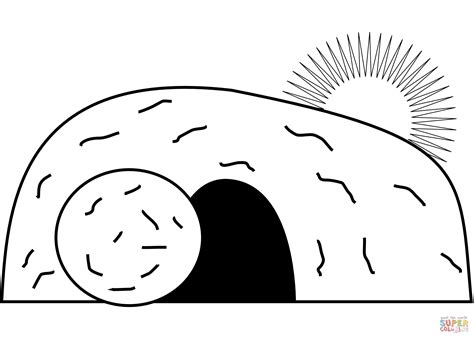 Printable Jesus Empty Tomb Coloring Pages